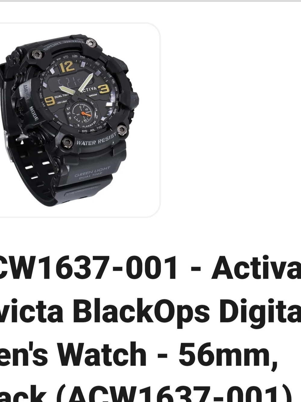 Invicta Black Tactical Sports Watch — Black with Yellow Accents